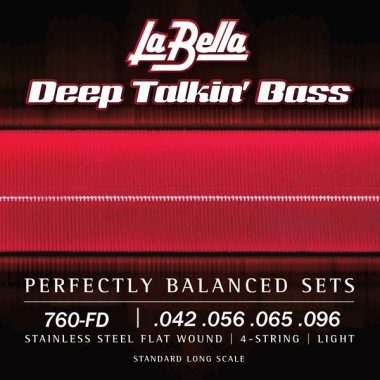 La Bella 760-FD Danelectro Stainless Steel Flat Wound Strings (42-96)