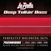 La Bella 760NHBB Black Nylon Hofner Beatle Bass Strings (50-100)