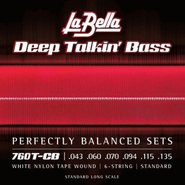 La Bella 760T-CB White Nylon Tape Wound 6 String Bass Set (43-135)