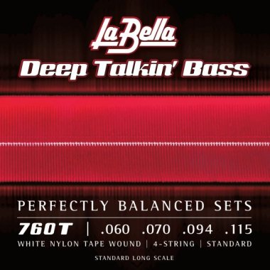 La Bella 760T White Nylon Tape Wound Electric Bass Strings (60-115)