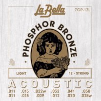La Bella 7GP-12L Phosphor Bronze 12 string Acoustic Guitar Light 11-50