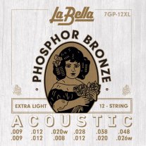 La Bella 7GP12XL Phosphor Bronze 12 string Acoustic Guitar Ex Lt 9-48