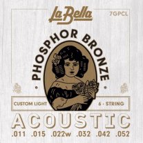 La Bella 7GPCL Phosphor Bronze Acoustic Guitar Strings Cst-Lt 11-52