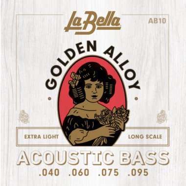 La Bella AB10 Golden Alloy Acoustic Bass Strings, Extra Light 40-95