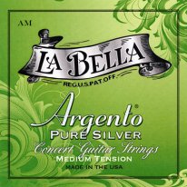 La Bella Argento AM Pure Silver MT Classical Guitar Strings, Full Set