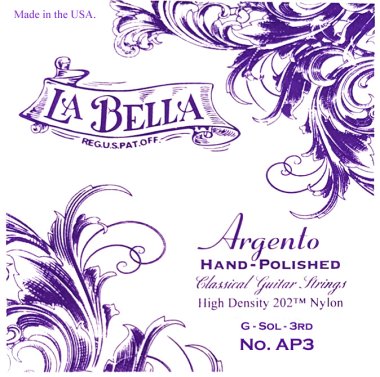 La Bella Argento Hand-Polished 202 Nylon MT 3rd g, Single