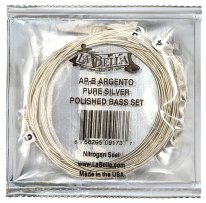 La Bella Argento Pure Silver Hand Polished MT Guitar Strings, Bass Set