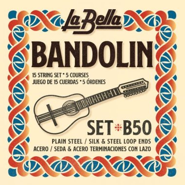 La Bella B50 Bandolin (15 strings in 5 courses), Full Set *B50