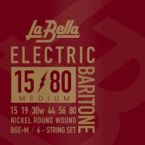 La Bella BGE-M Baritone NPS Electric Guitar Strings, Medium 15-80
