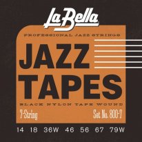 La Bella Black Nylon Tape Wound 800-7 Seven String Electric 14-79 La Bella Black Nylon Tape Wound 800-7 Seven String Electric 14-79