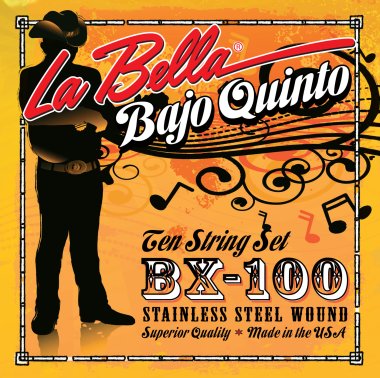 La Bella BX100 Bajo Quinto Strings, Loop-End