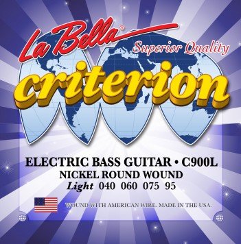 La Bella C900L Criterion Nickel Electric Bass Strings 40-95, Full Set