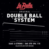 La Bella Double Ball Black Nylon Electric Bass Strings S660 (60-115)