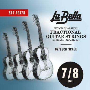 La Bella FG178 Fractional Guitar Strings 7/8 Size, Full Set