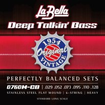 La Bella Flat Wound 0760M-CB Deep Talkin' Electric Bass Strings 29-128