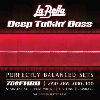 La Bella Flat Wound 760FHBB Hofner Beatle Bass Strings (50-100)