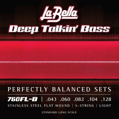 La Bella Flat Wound 760FL-B Light Electric Bass Strings (43-128)