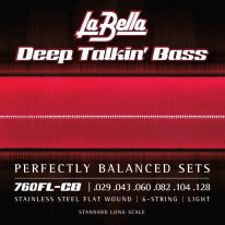 La Bella Flat Wound 760FL-CB Light Electric Bass Strings 29-128