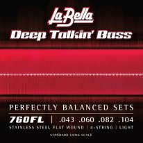 La Bella Flat Wound 760FL Light Electric Bass Strings (43-104)