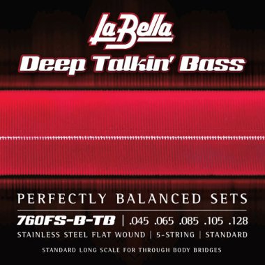La Bella Flat Wound 760FS-B-TB 5-String Bass, Thru Body (45-128)