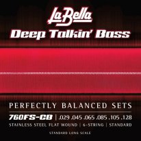 La Bella Flat Wound 760FS-CB 6-string Electric Bass Strings (29-128)