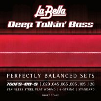 La Bella Flat Wound 760FS-CB-S 6-string Bass, Short Scale (29-128)