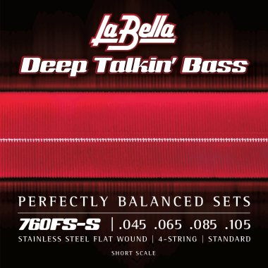 La Bella Flat Wound 760FS-S Short Scale Electric Bass Strings (45-105)