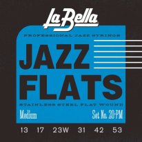 La Bella Flatwound 20PM Electric Guitar Strings Medium Gauge 13-53