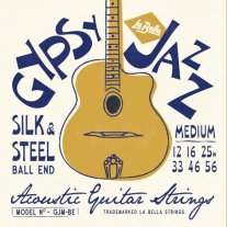 La Bella GJM Gypsy Jazz Ball End Acoustic Guitar Strings Med 12-56