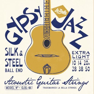 La Bella GJXL Gypsy Jazz Ball End Acoustic Guitar Strings Ex Lt 10-50