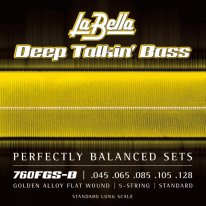 La Bella Gold Flats 760FGS-B Flatwound 5 String Electric Bass (45-128)