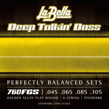 La Bella Gold Flats 760FGS Flatwound Electric Bass Strings (45-105)