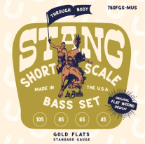 La Bella Gold Flats 760FGS-MUS Thru-Body Short Scale Bass Strings (45-105)