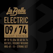 La Bella HRS-81 Hard Rockin Steel 8-String Electric Guitar 9-74