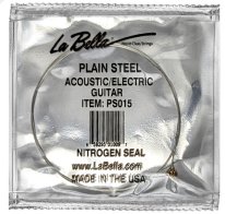 La Bella Plain Steel Ball End Guitar String .015 in, Single String