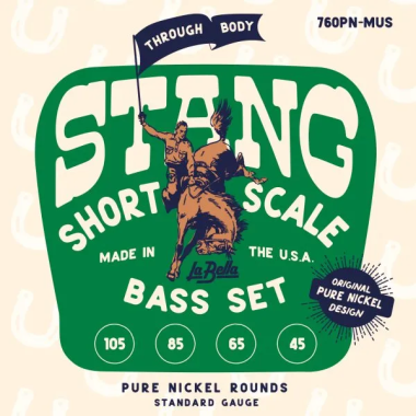 La Bella Pure Nickel 760PN-MUS Thru-Body Short Scale Bass Strings (45-105)