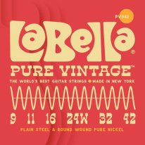 La Bella PV942 Pure Vintage Electric Guitar Nickel Round-Wound 9-42