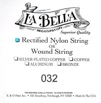 La Bella Rectified Nylon .032, Single String