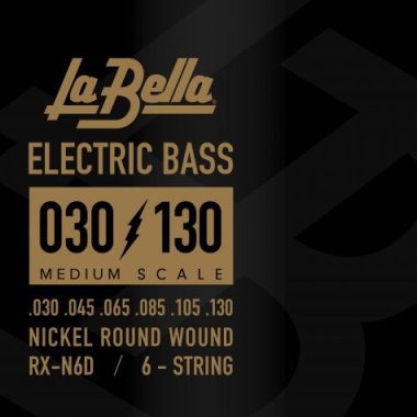 La Bella RX-N6D-M Nickel-plated Bass, Medium Scale 6 String (30-130)