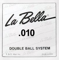 La Bella S010 Double Ball Steinberger Guitar String, .010 Plain Steel Single