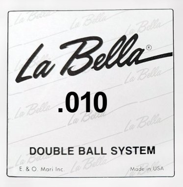 La Bella S010 Double Ball Steinberger Guitar String, .010 Plain Steel Single