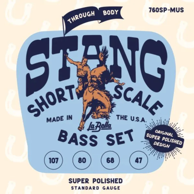 La Bella Super Polished 760SP-MUS Thru-Body Short Scale Bass Strings (47-107)
