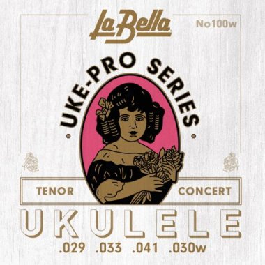 La Bella Uke-Pro Conc/Tenor Ukulele Strings LowG Set 100W, Wound 4th