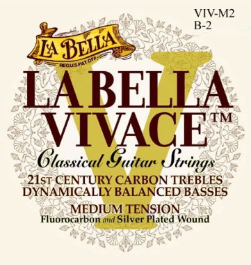 La Bella Vivace Carbon Classical Guitar String MT VIV-M2, .027