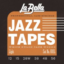La Bella White Nylon Tape Wound 600L Electric Guitar Strings 12-56