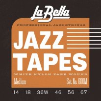 La Bella White Nylon Tape Wound 600M Electric Guitar Strings 14-67