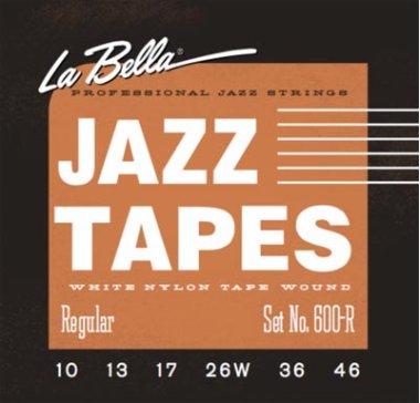 La Bella White Nylon Tape Wound 600R Electric Guitar Strings 10-46