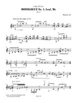 Liu | Monologue No. 1: Leaf, Me for solo guitar
