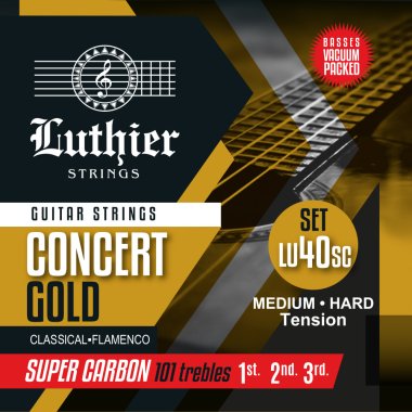Luthier CG40 MHT Guitar Strings with Super Carbon 101 trebles Full Set