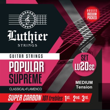 Luthier PS20 MT Guitar Strings with Super Carbon 101 trebles, Full Set